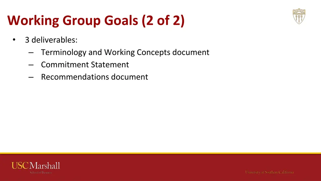 working group goals 2 of 2
