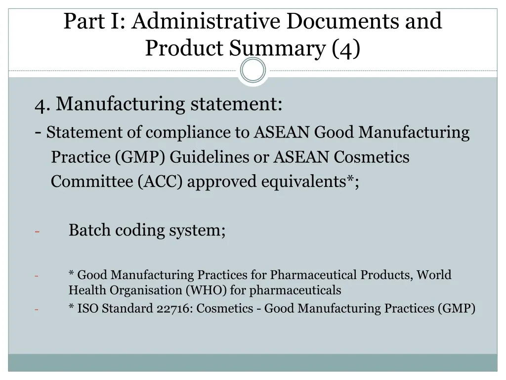 part i administrative documents and product 3