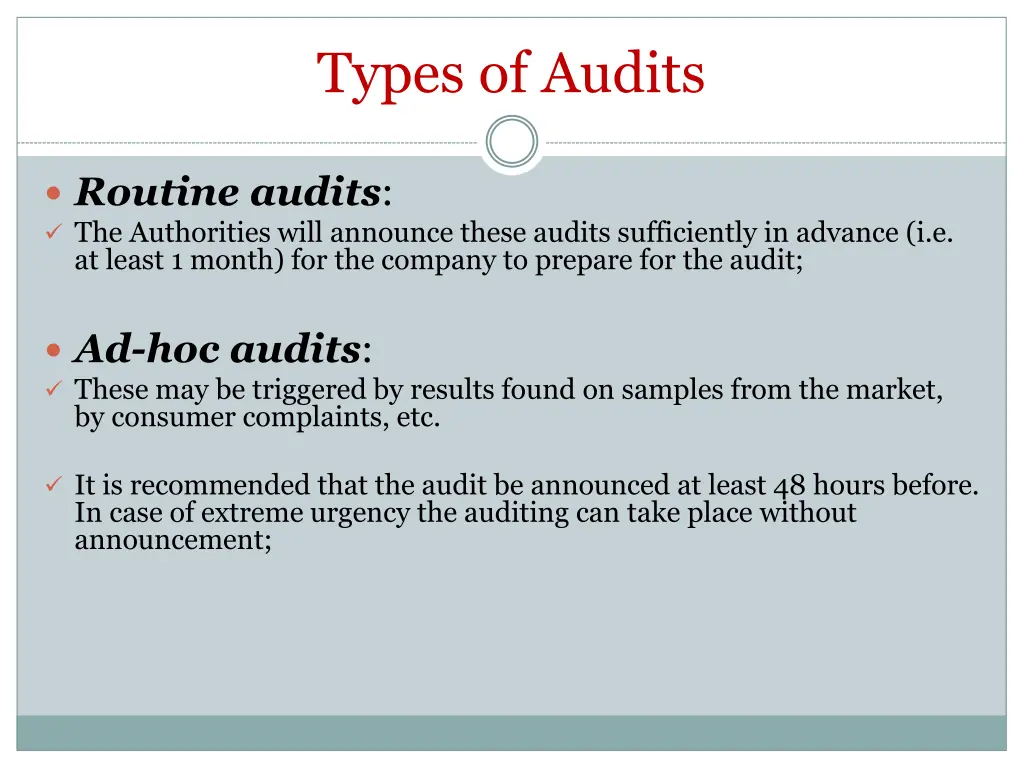 types of audits