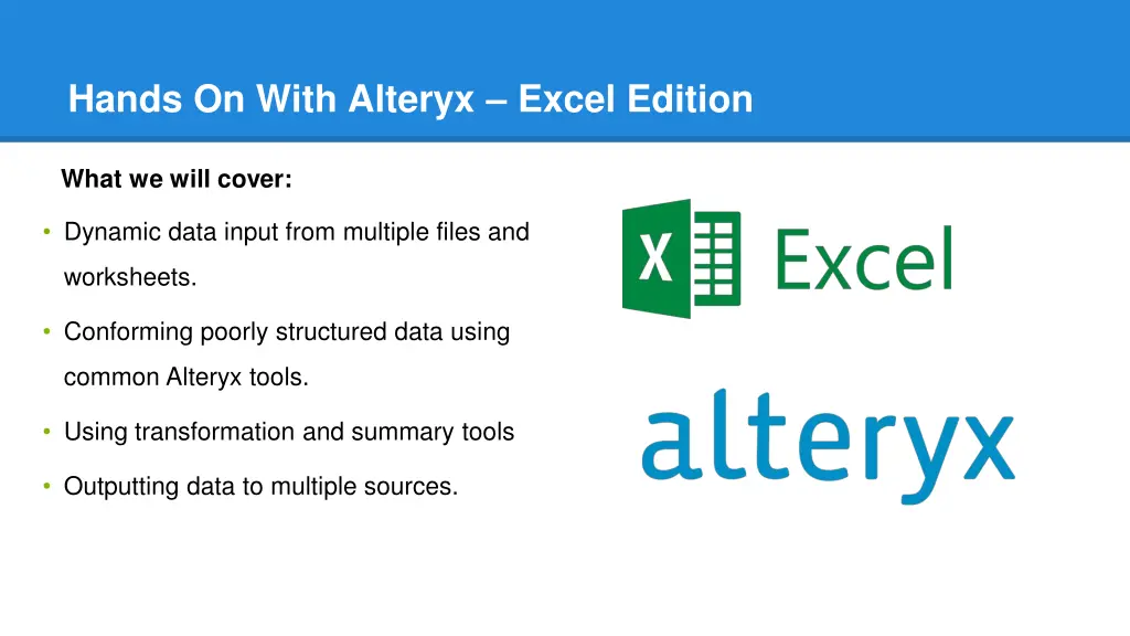 hands on with alteryx excel edition
