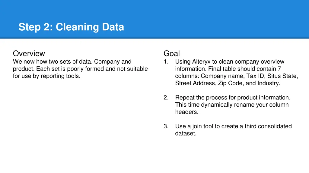 step 2 cleaning data