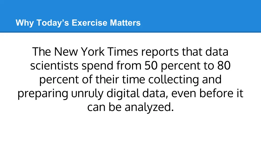 why today s exercise matters
