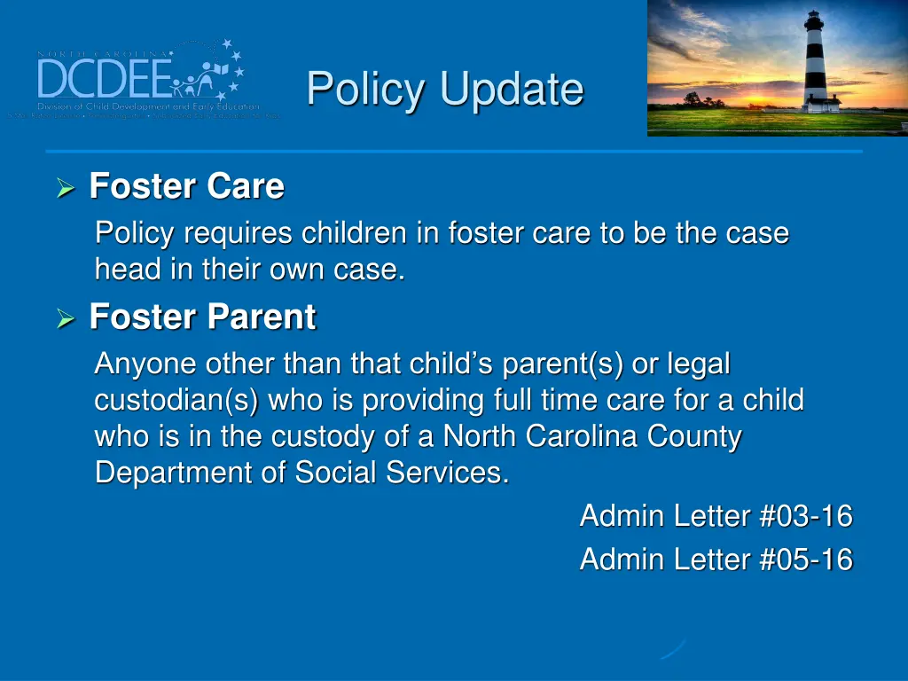 policy update 25