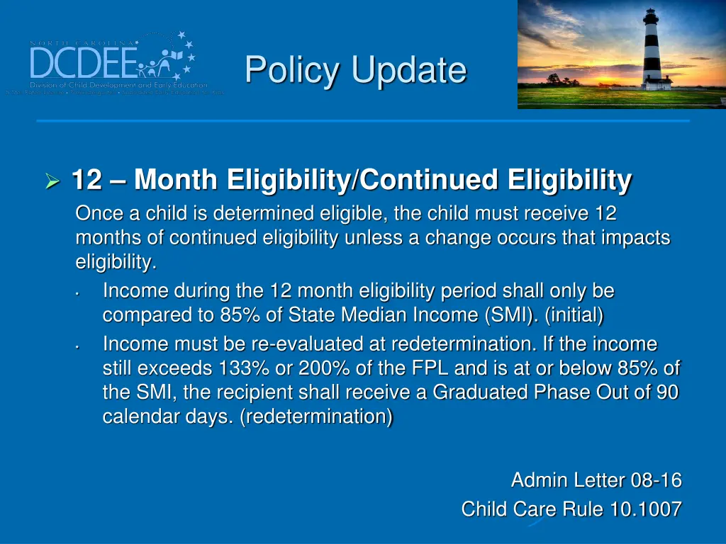 policy update