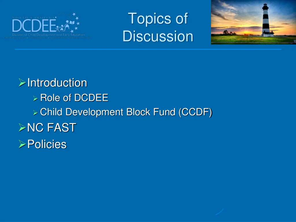 topics of discussion