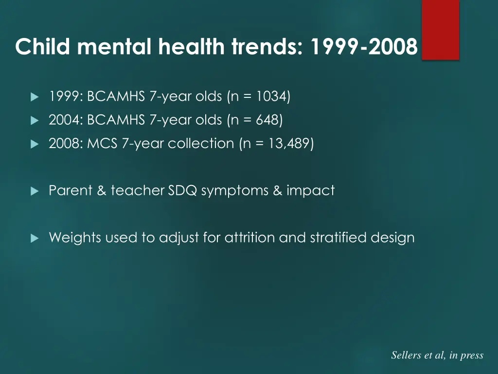 child mental health trends 1999 2008