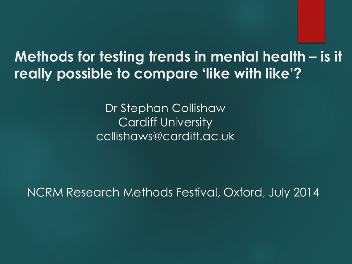 methods for testing trends in mental health