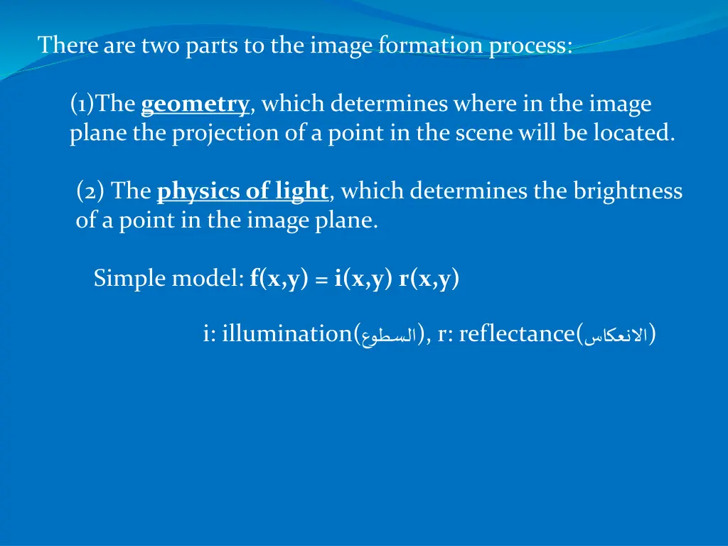 there are two parts to the image formation process
