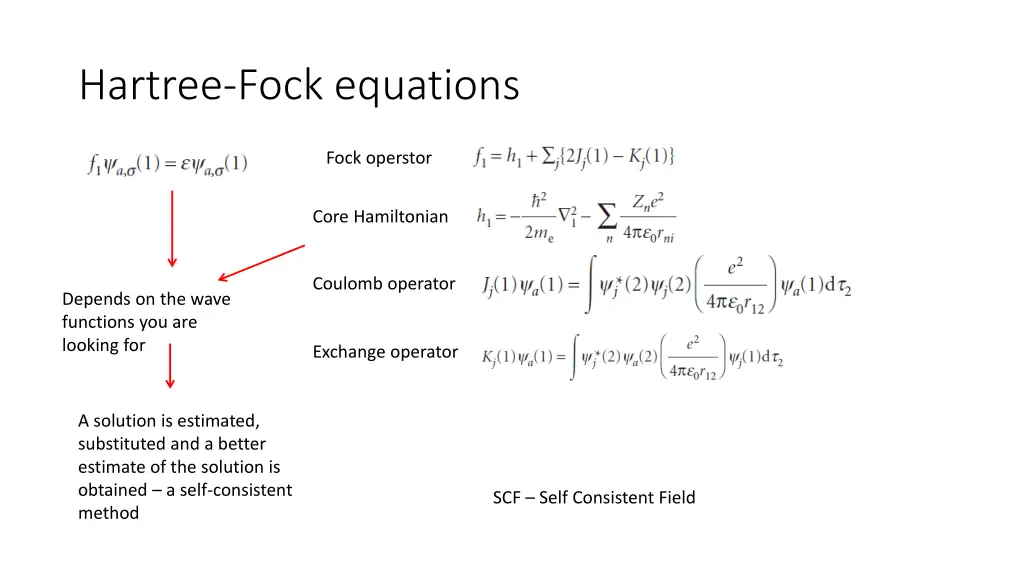 hartree fock equations 1