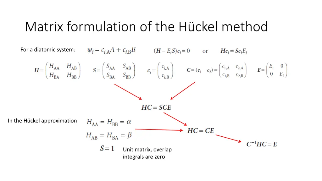 matrix formulation of the h ckel method 1