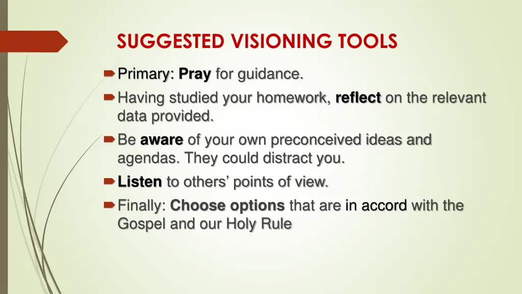 suggested visioning tools