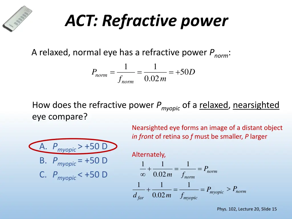 act refractive power
