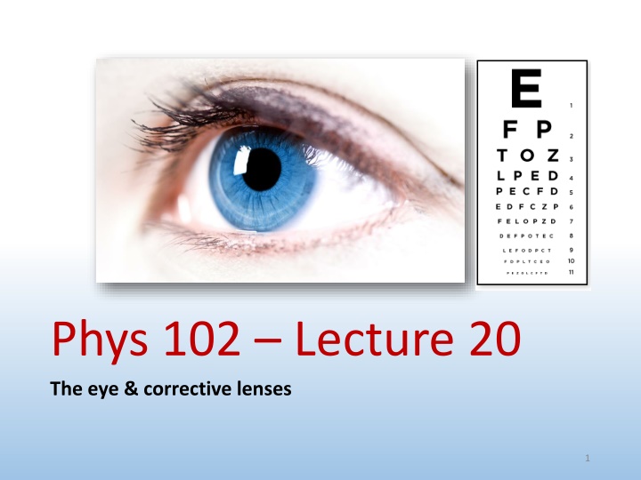 phys 102 lecture 20 the eye corrective lenses