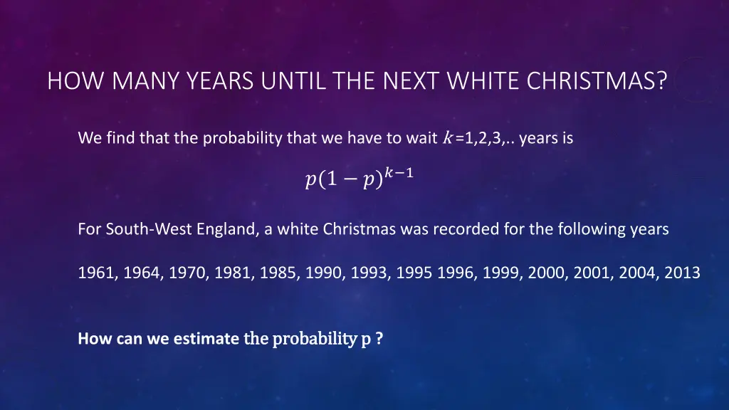 how many years until the next white christmas 1
