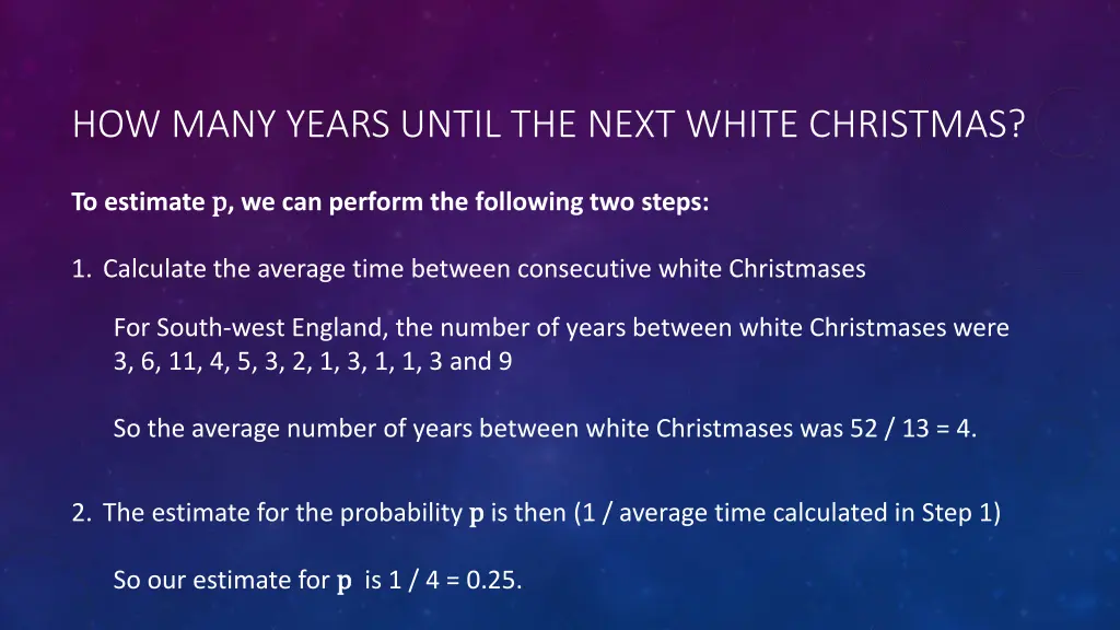 how many years until the next white christmas 2