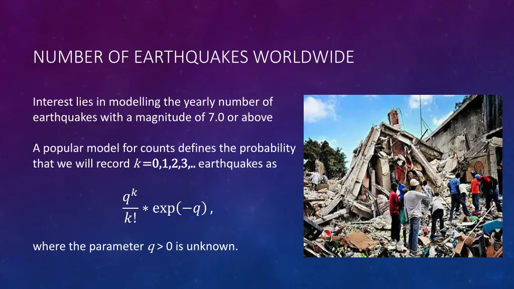 number of earthquakes worldwide 1