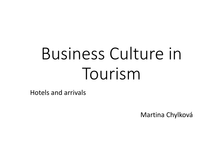 business culture in tourism