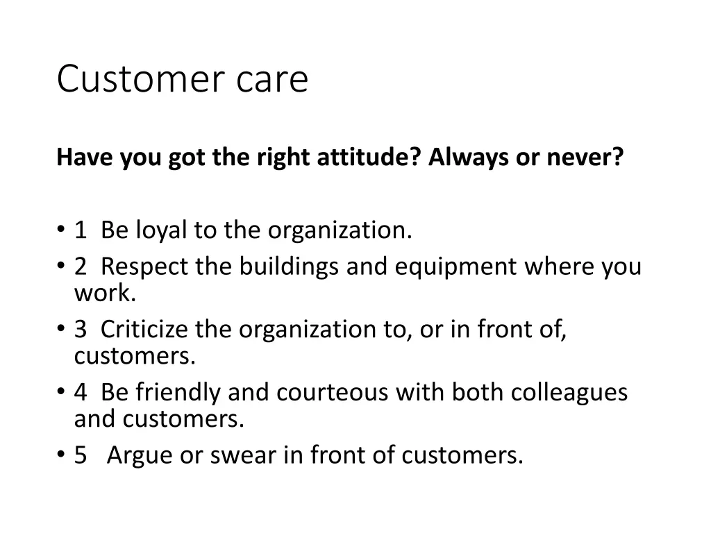 customer care