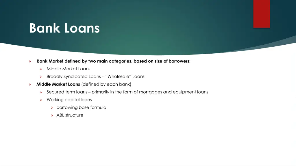 bank loans