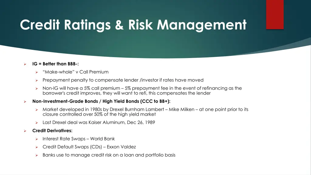 credit ratings risk management