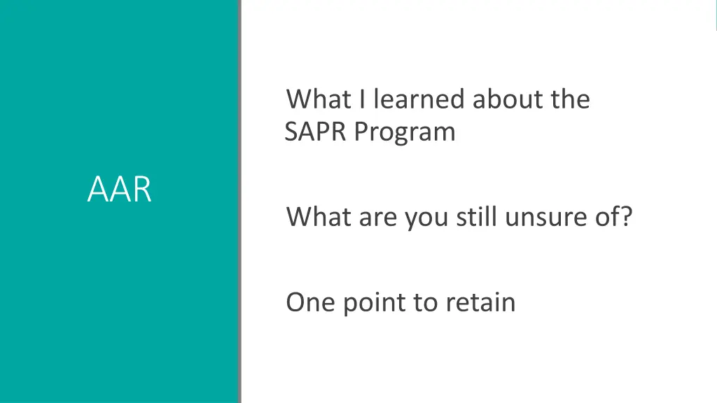 what i learned about the sapr program