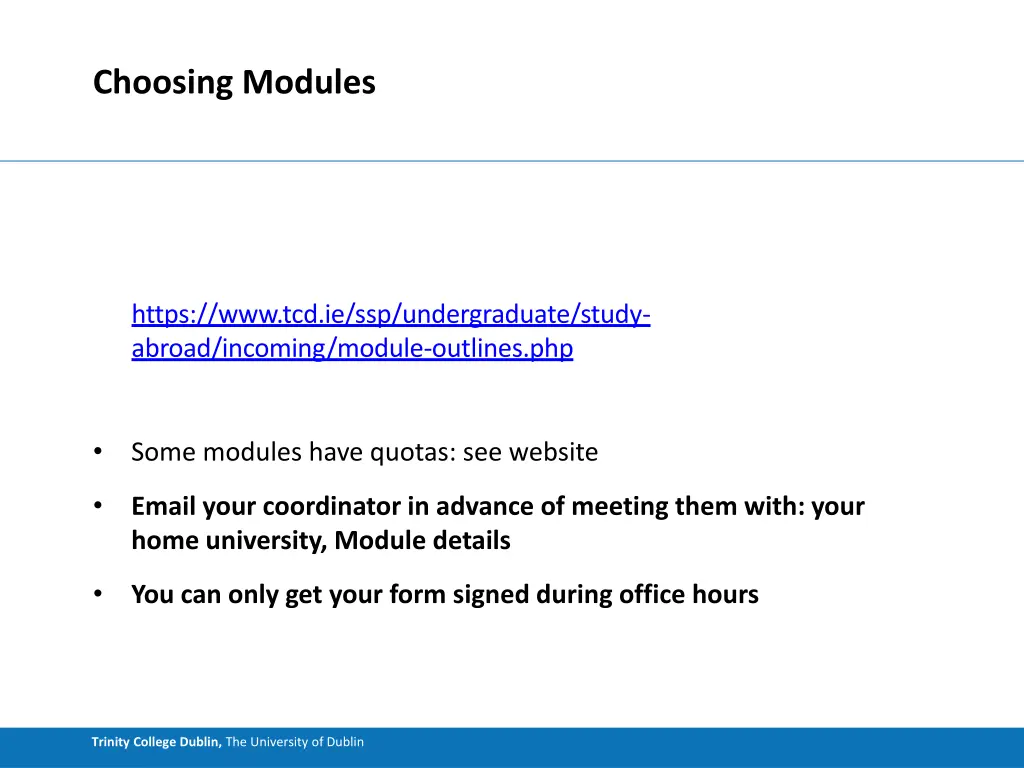 choosing modules
