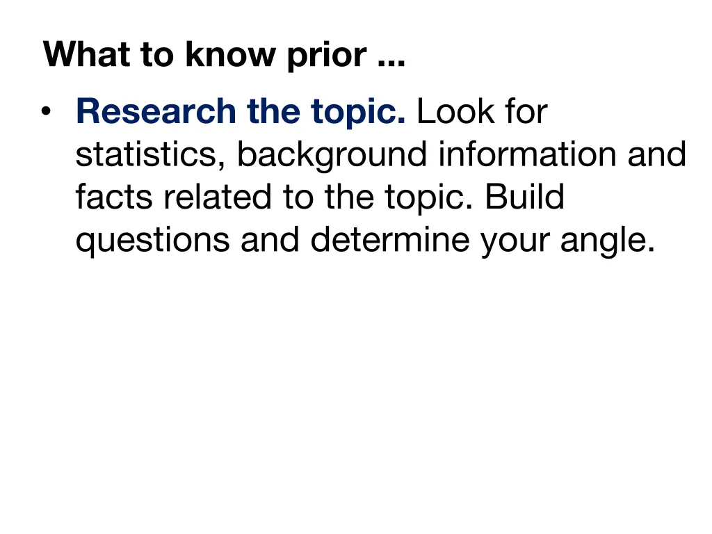 what to know prior research the topic look