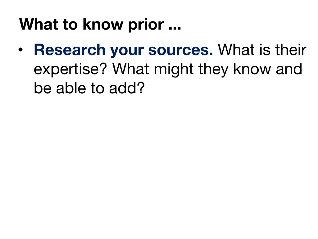 what to know prior research your sources what
