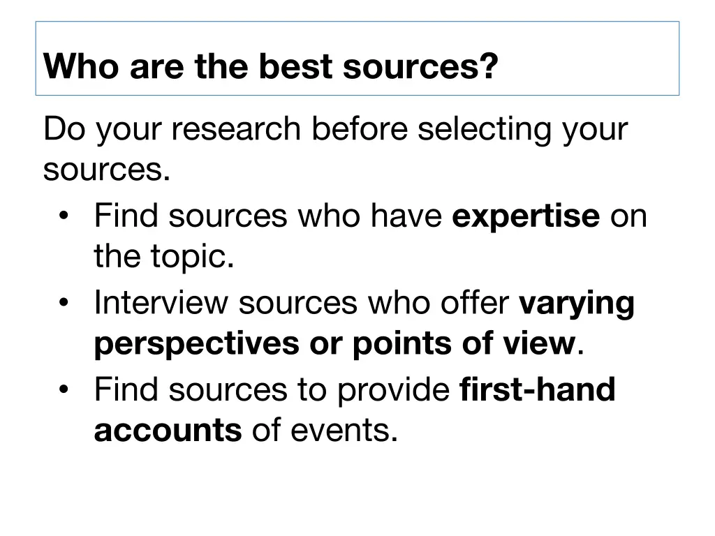 who are the best sources 1