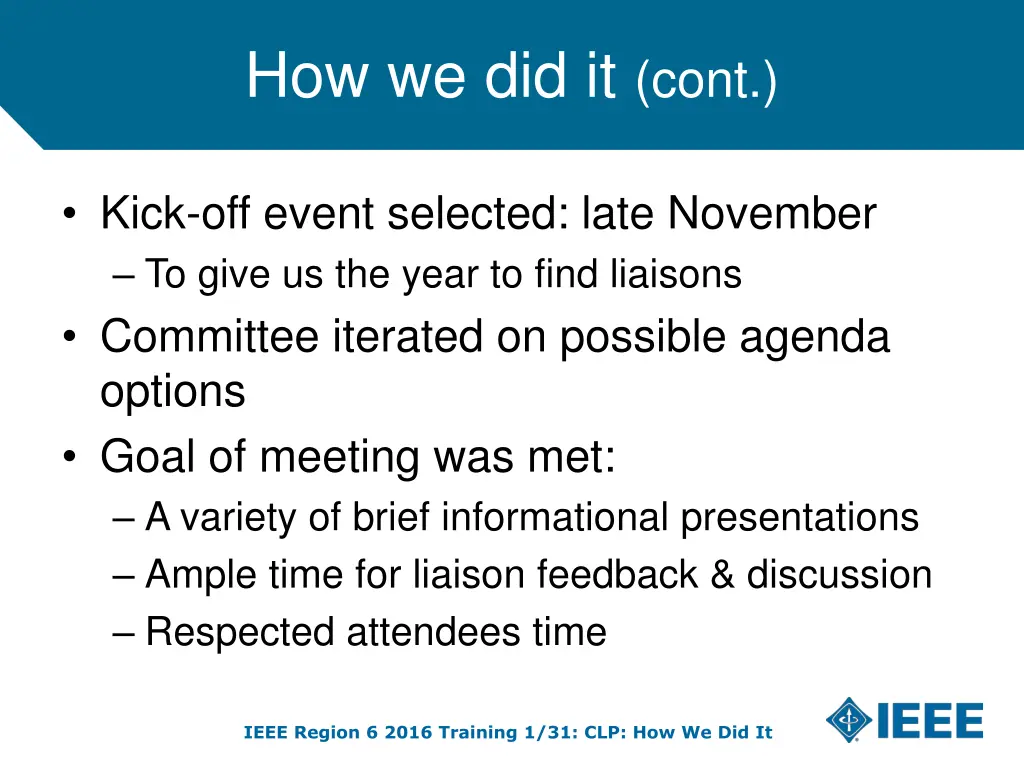 how we did it cont 1