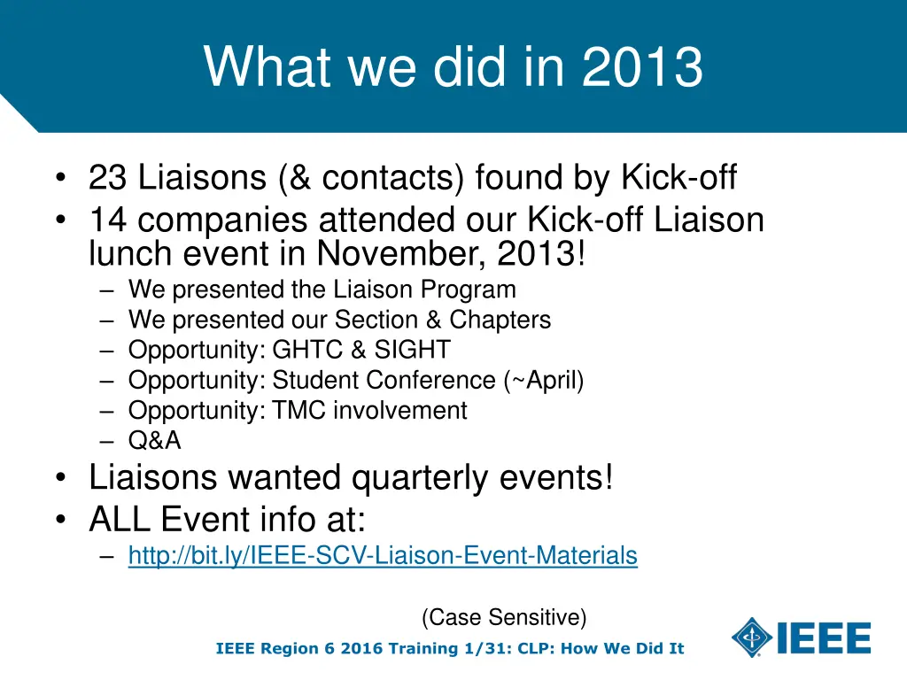 what we did in 2013