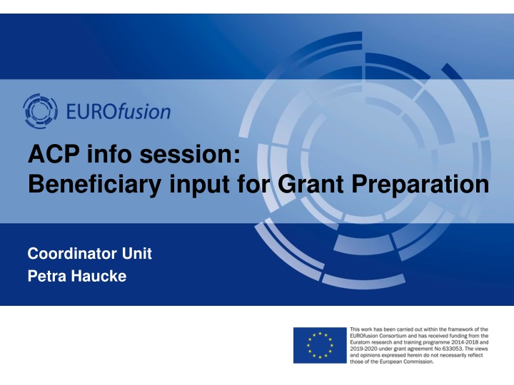 acp info session beneficiary input for grant