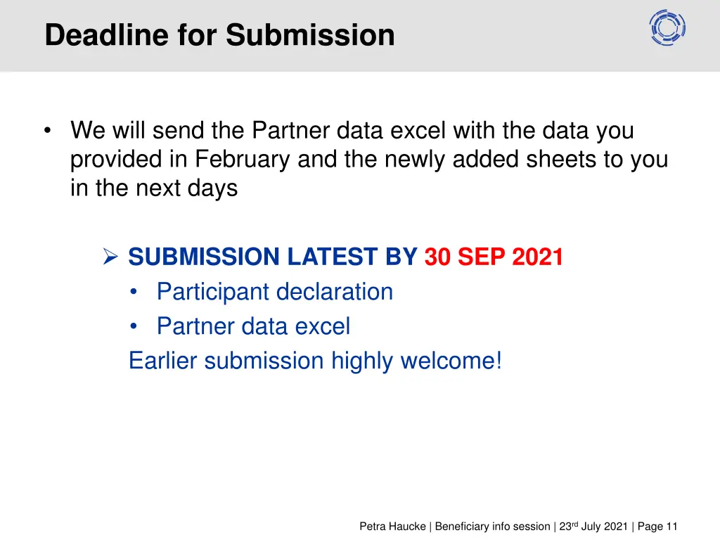 deadline for submission