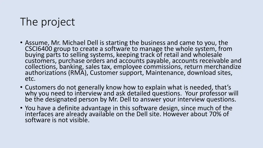 the project