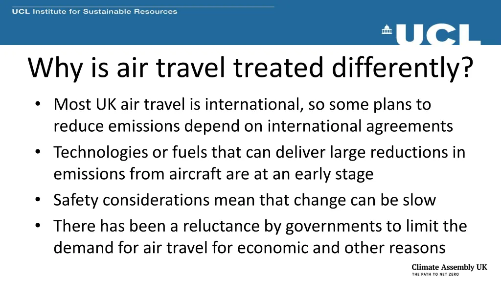 why is air travel treated differently