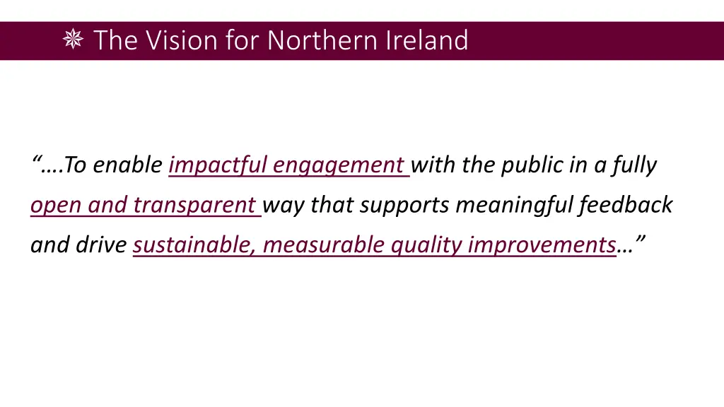 the vision for northern ireland