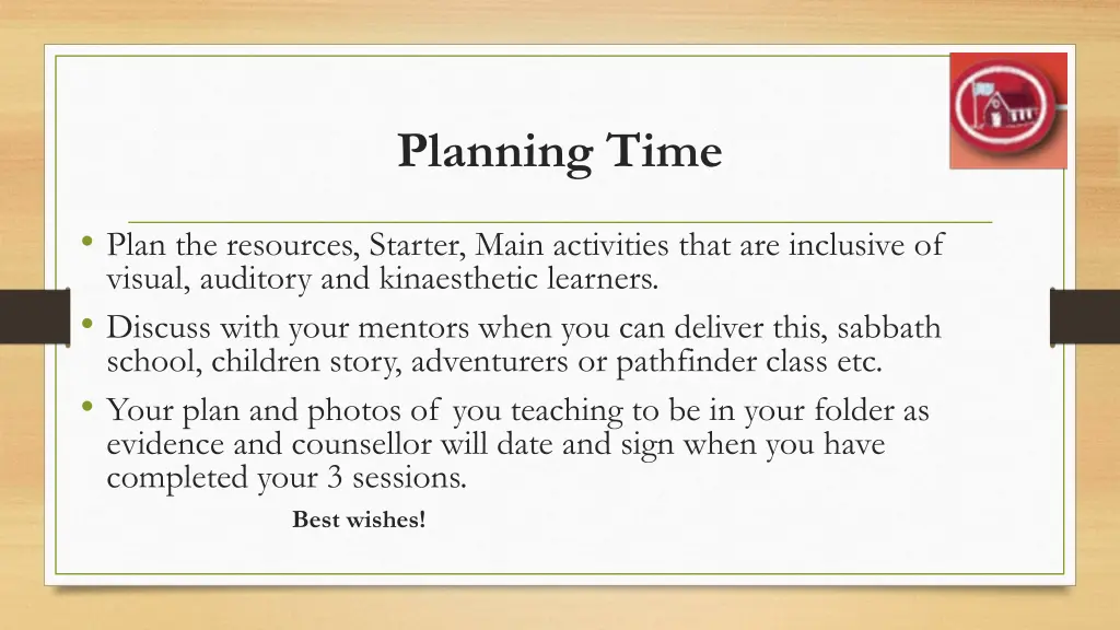 planning time
