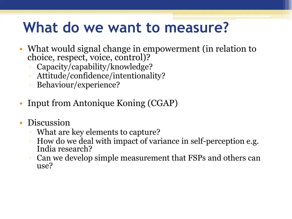 what do we want to measure