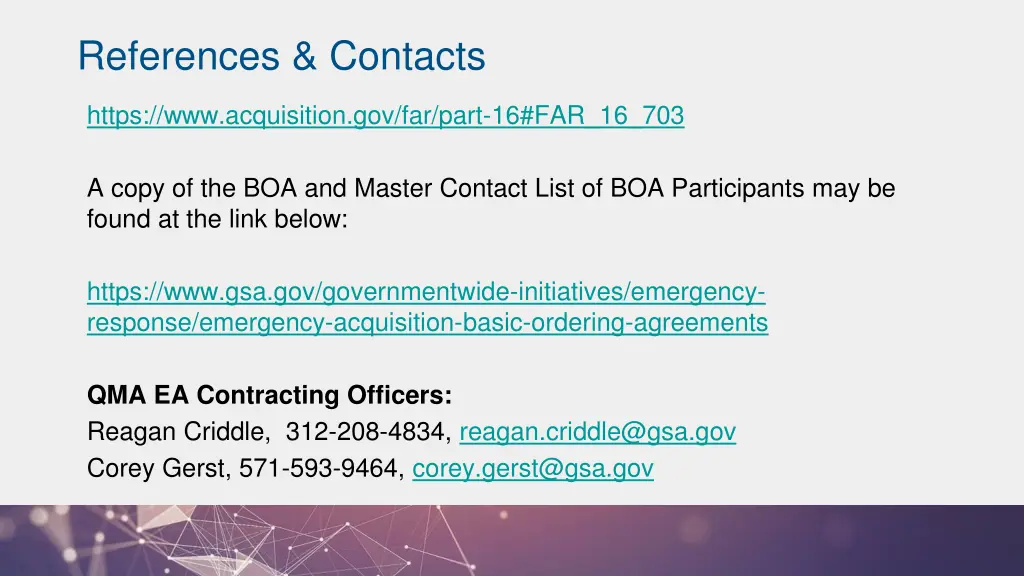 references contacts