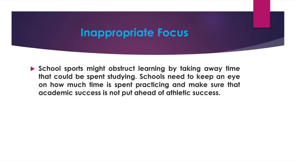 inappropriate focus