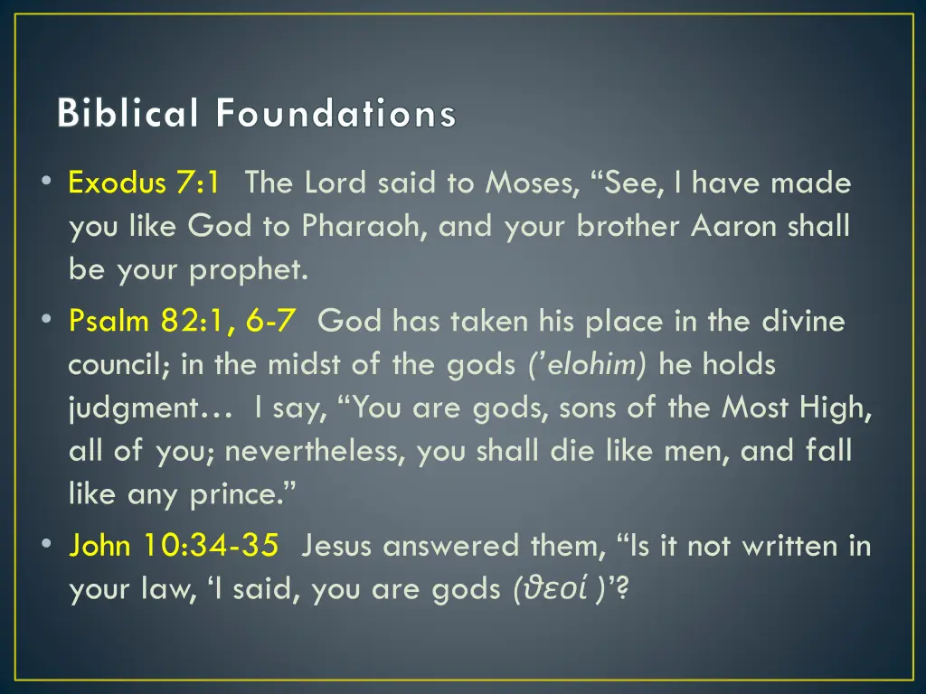 biblical foundations