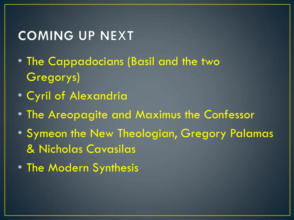 coming up next