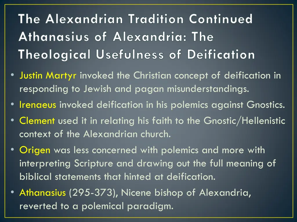 the alexandrian tradition continued athanasius