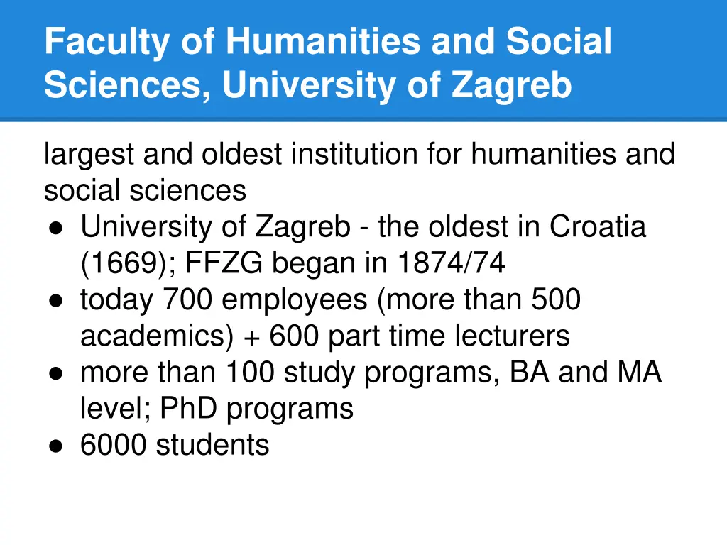 faculty of humanities and social sciences