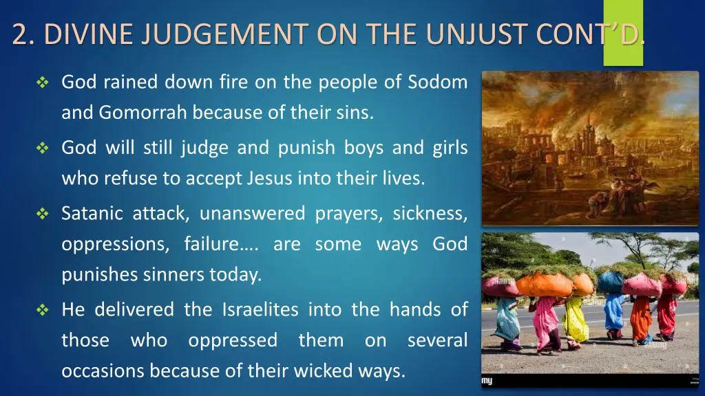 2 divine judgement on the unjust cont d