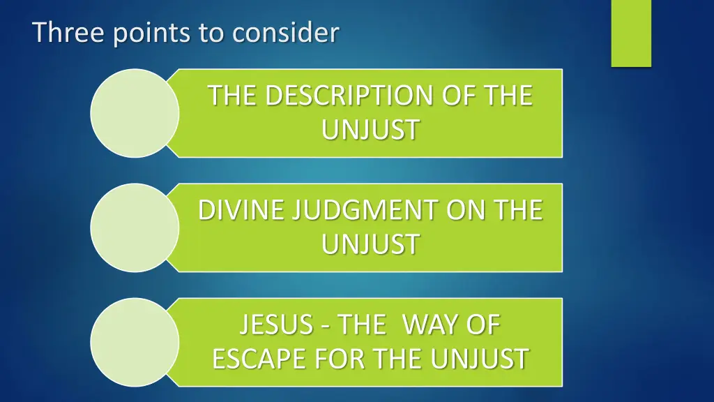 three points to consider