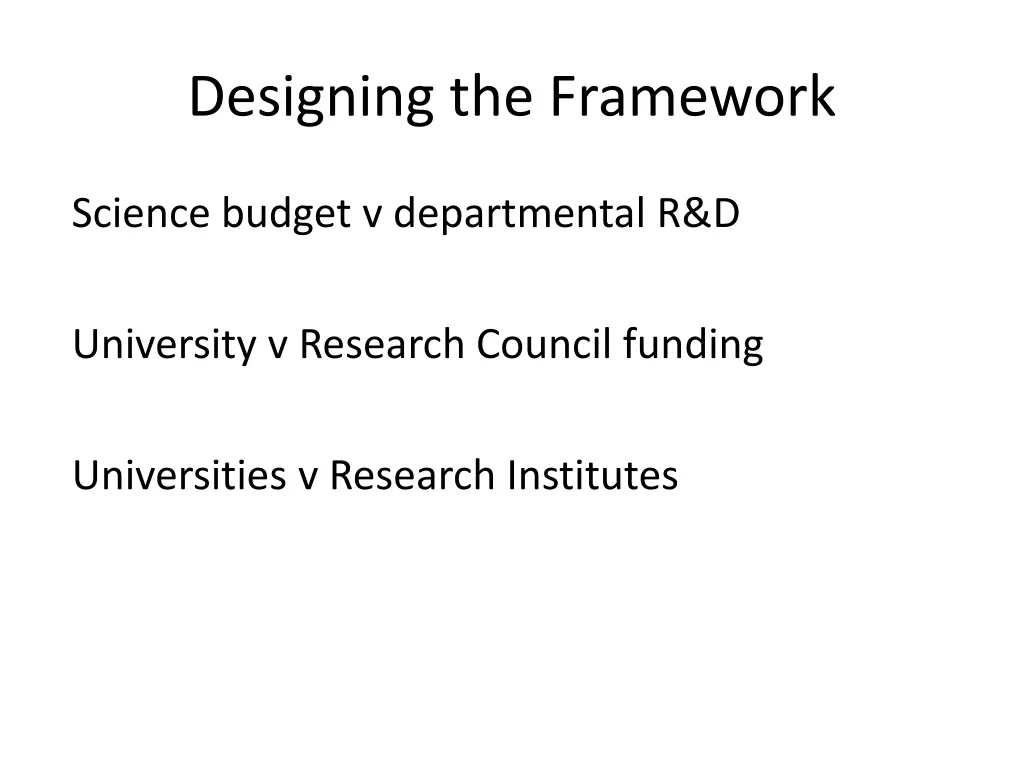 designing the framework