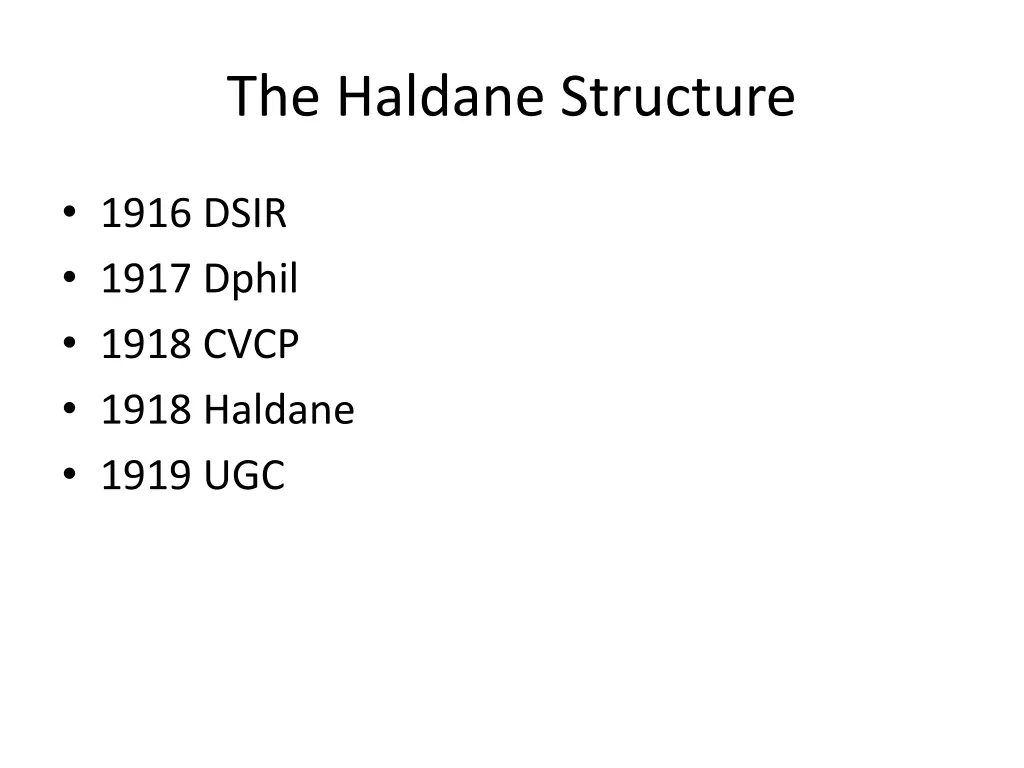 the haldane structure