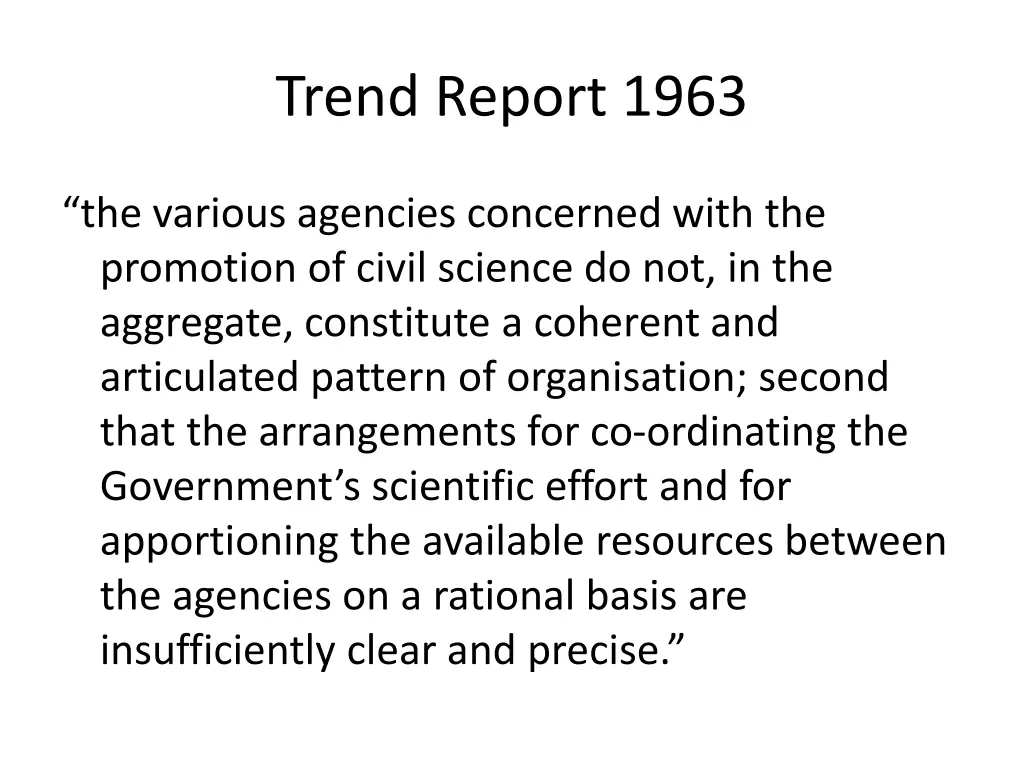 trend report 1963