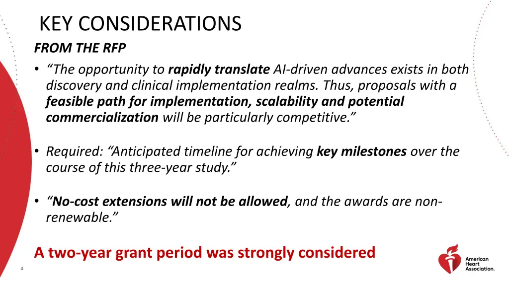 key considerations from the rfp the opportunity